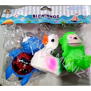 BICHINHOS FUNGAME COM 3 UNIDADES PATO/ ELEFANTE/ MACACO