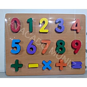 BASE DE MADEIRA DM TOYS 10 NUMEROS  5 SINAIS EDUCACIONAL