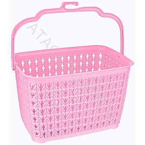 CESTO COM ALCA LIGBRIN MULTIUSO TRAMA ROSA