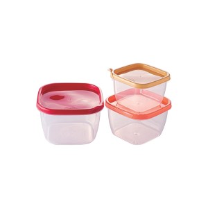 CONJUNTO DE POTES PLASUTIL COM 3 CONECT QUADRADO