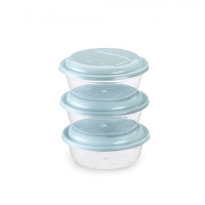 KIT POTE RAINHA REDONDO COM 3UNIDADES 700ML TRANSPARENTE