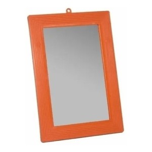 ESPELHO MOLDURA PLASTICA LARANJA N16 16X23CM