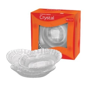 CONJUNTO DE PRATOS FUNDO WHEATON COM 6 PECAS CRYSTAL