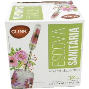 ESCOVA SANITARIA CLINK DECOR ACRILICO 32CM